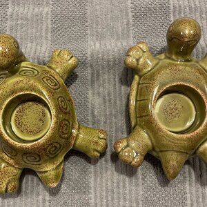 TURTLE VOTIVE TEA LIGHT Ceramic CANDLE HOLDERS LOT OF 2 NEW PartyLite